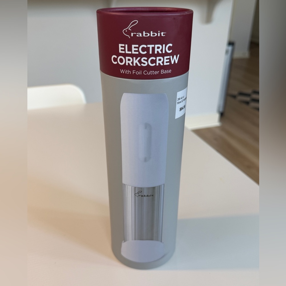 Rabbit Electric Corkscrew with Foil Cutter- White